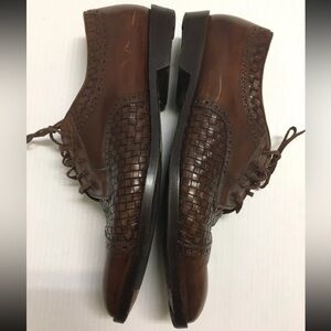 Cole Haan Bragano Mens Lace up Brown Cap Toe Oxford Shoes Made In Italy Sz 11M